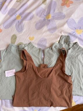 3 pc Women's Cotton Mock Neck Sleeveless Bodysuit